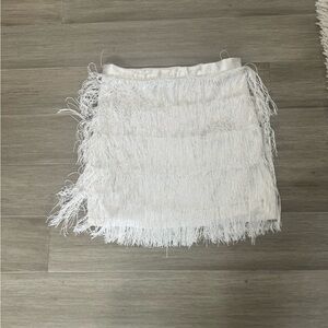 Frilly white skirt